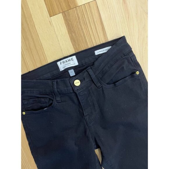 Frame Le Skinny de Jeanne Black Denim Jeans 25 - Picture 4 of 5